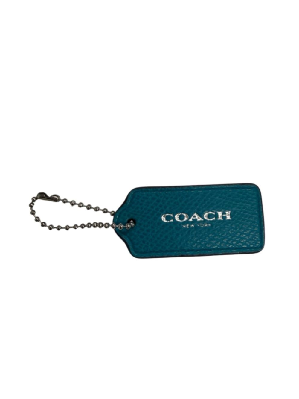 Coach Teal Blue Leather Purse Charm Tag